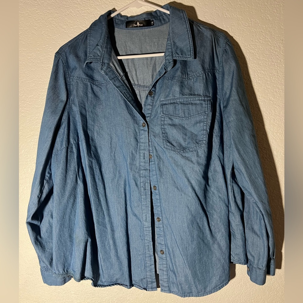 Lightweight Denim Jacket - 1X